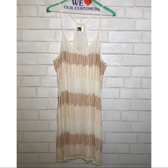 Parker White Beaded Embellished Cami dress - Picture 2 of 11